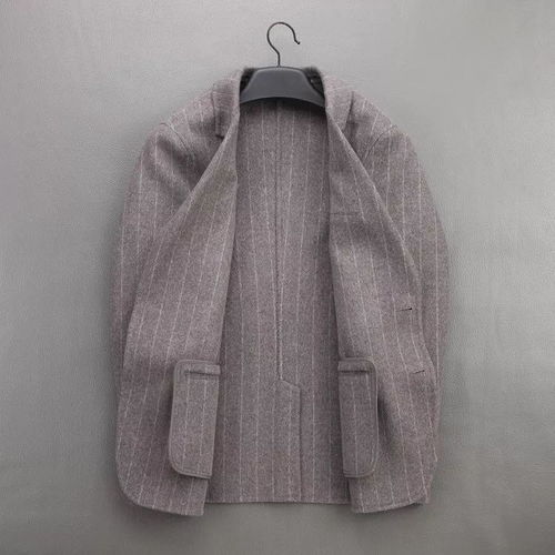 硬貨 品質(zhì)不凡 80羊毛 定制阿爾巴卡 男秋冬條紋雙面尼西裝